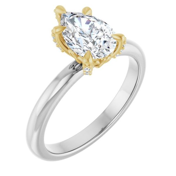 Claw-Prong Accented Engagement Ring