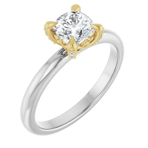 Claw-Prong Accented Engagement Ring J. West Jewelers Round Rock, TX