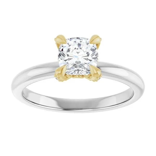 Claw-Prong Accented Engagement Ring Image 3 Hudson Valley Goldsmith New Paltz, NY