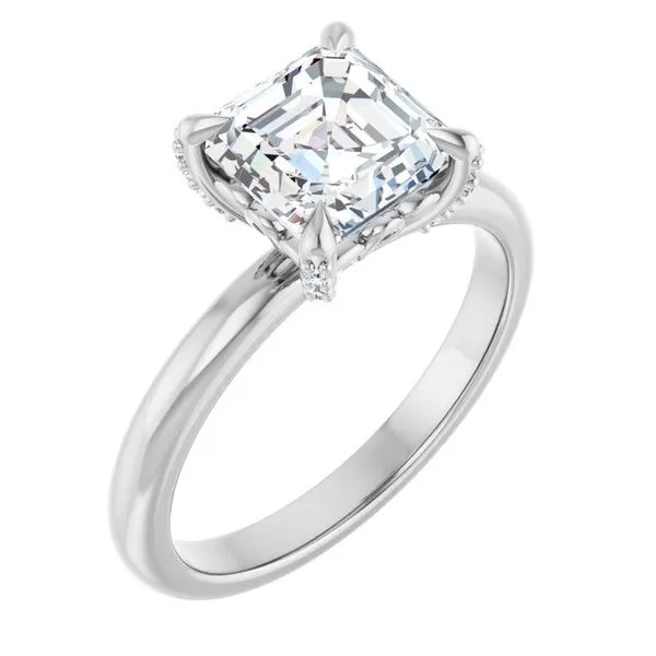 Claw-Prong Accented Engagement Ring