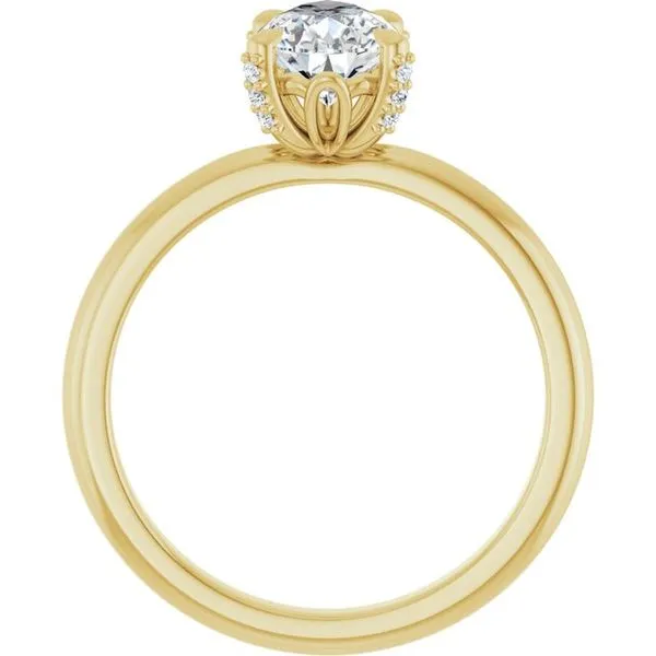 Claw-Prong Accented Engagement Ring Image 2 Hudson Valley Goldsmith New Paltz, NY
