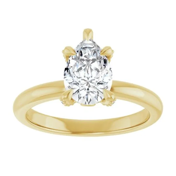 Claw-Prong Accented Engagement Ring Image 3 Hudson Valley Goldsmith New Paltz, NY
