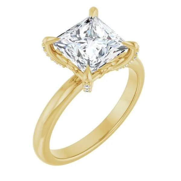 Claw-Prong Accented Engagement Ring Hudson Valley Goldsmith New Paltz, NY