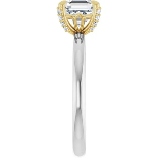 Claw-Prong Accented Engagement Ring Image 4 Hudson Valley Goldsmith New Paltz, NY