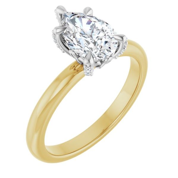 Claw-Prong Accented Engagement Ring