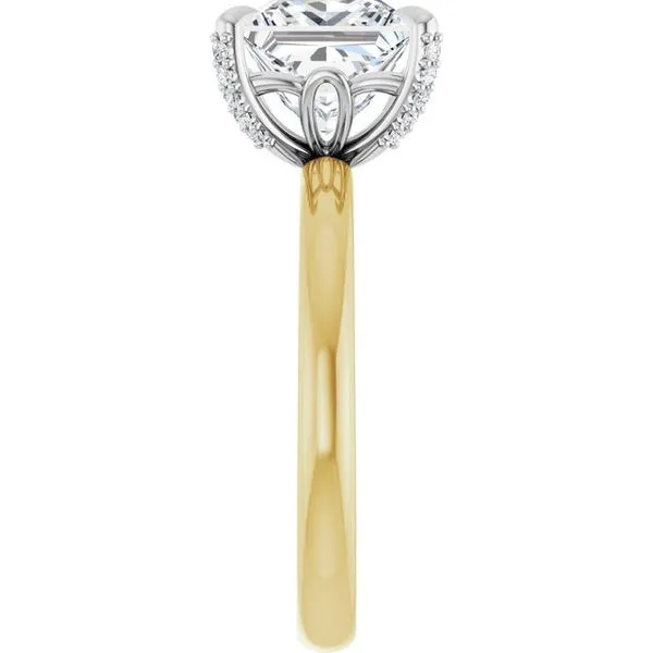 Claw-Prong Accented Engagement Ring Image 4 Hudson Valley Goldsmith New Paltz, NY