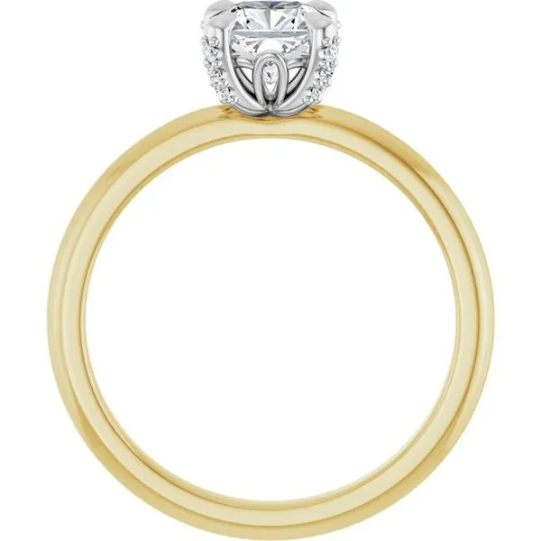 Claw-Prong Accented Engagement Ring Image 2 Hudson Valley Goldsmith New Paltz, NY