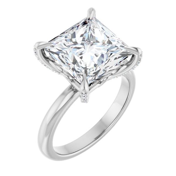 Claw-Prong Accented Engagement Ring