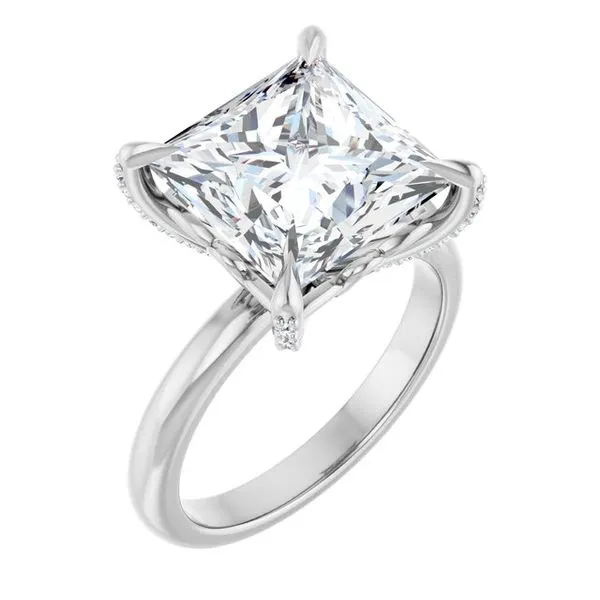 Claw-Prong Accented Engagement Ring