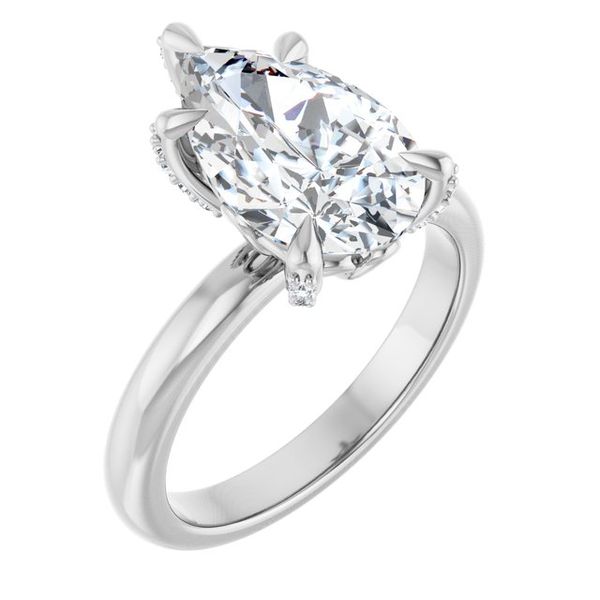 Claw-Prong Accented Engagement Ring