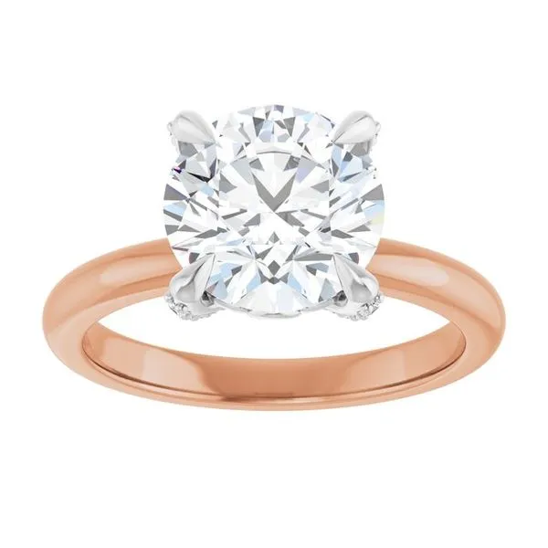 Claw-Prong Accented Engagement Ring Image 3 The Jewelry Source El Segundo, CA