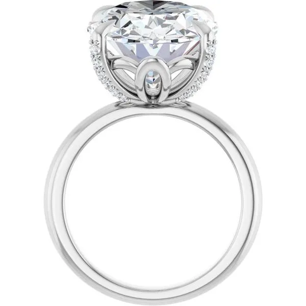 Claw-Prong Accented Engagement Ring Image 2 Hudson Valley Goldsmith New Paltz, NY