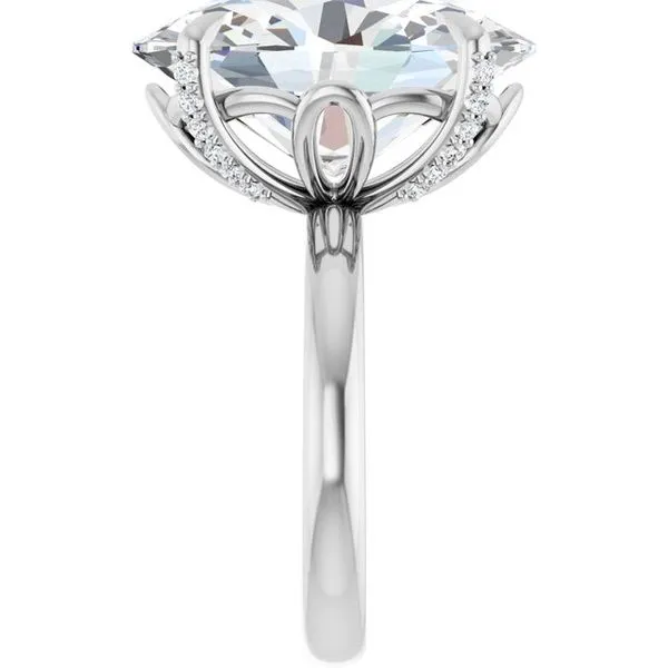 Claw-Prong Accented Engagement Ring Image 4 House of Silva Wooster, OH