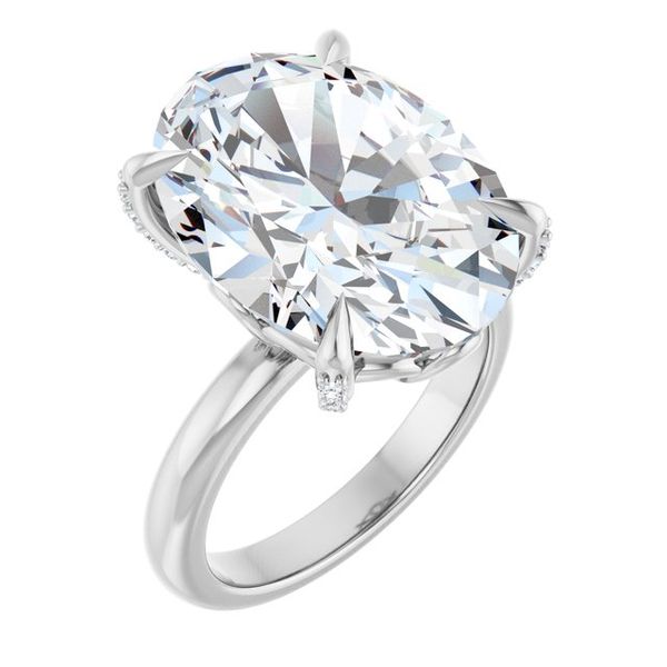Claw-Prong Accented Engagement Ring