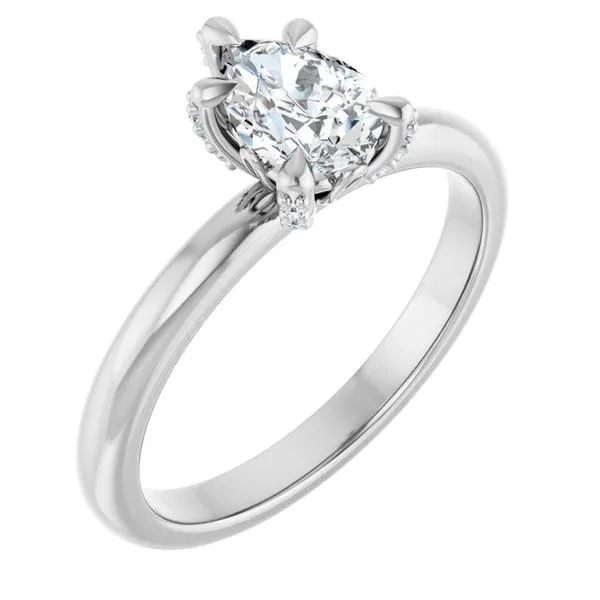 Claw-Prong Accented Engagement Ring