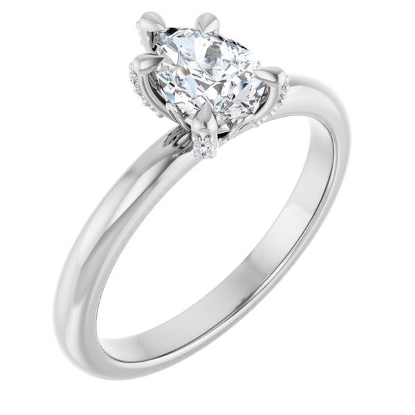 Claw-Prong Accented Engagement Ring