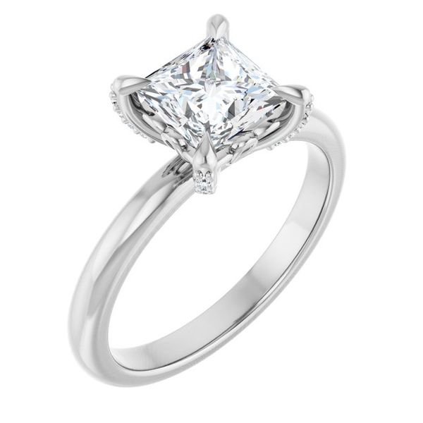 Claw-Prong Accented Engagement Ring