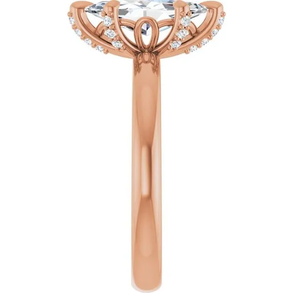 Claw-Prong Accented Engagement Ring Image 4 Hudson Valley Goldsmith New Paltz, NY