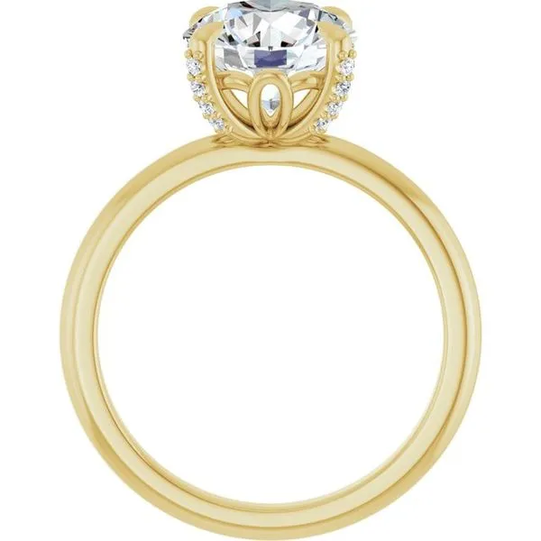 Claw-Prong Accented Engagement Ring Image 2 Hudson Valley Goldsmith New Paltz, NY