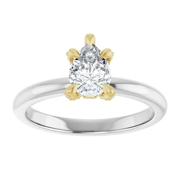 Claw-Prong Accented Engagement Ring Image 3 Hudson Valley Goldsmith New Paltz, NY