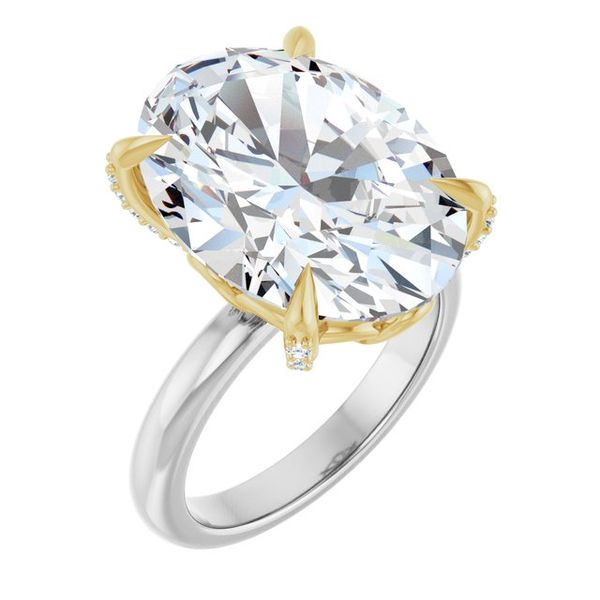 Claw-Prong Accented Engagement Ring
