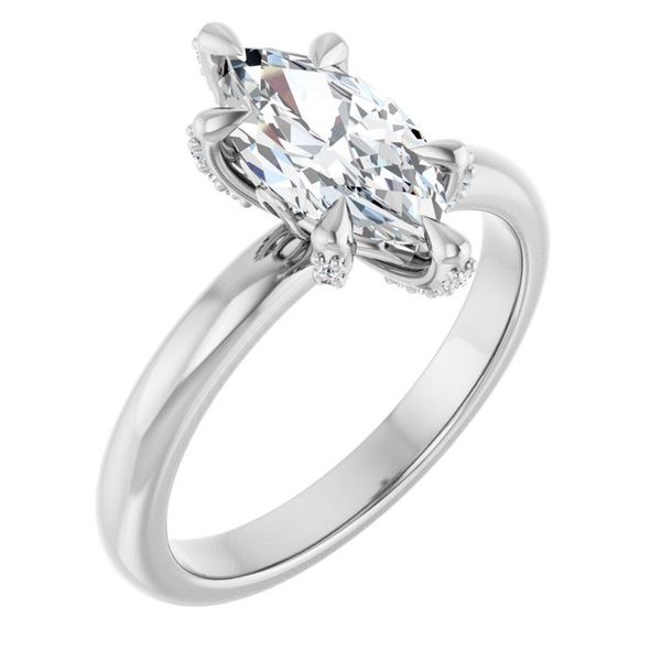 Claw-Prong Accented Engagement Ring