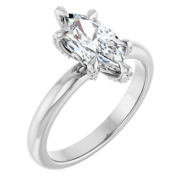 Claw-Prong Accented Engagement Ring J. West Jewelers Round Rock, TX