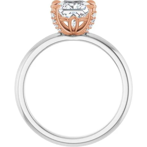 Claw-Prong Accented Engagement Ring Image 2 Hudson Valley Goldsmith New Paltz, NY
