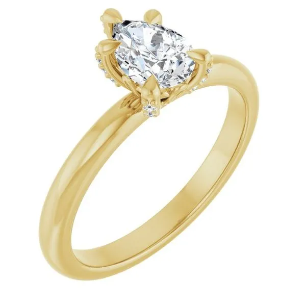 Claw-Prong Accented Engagement Ring
