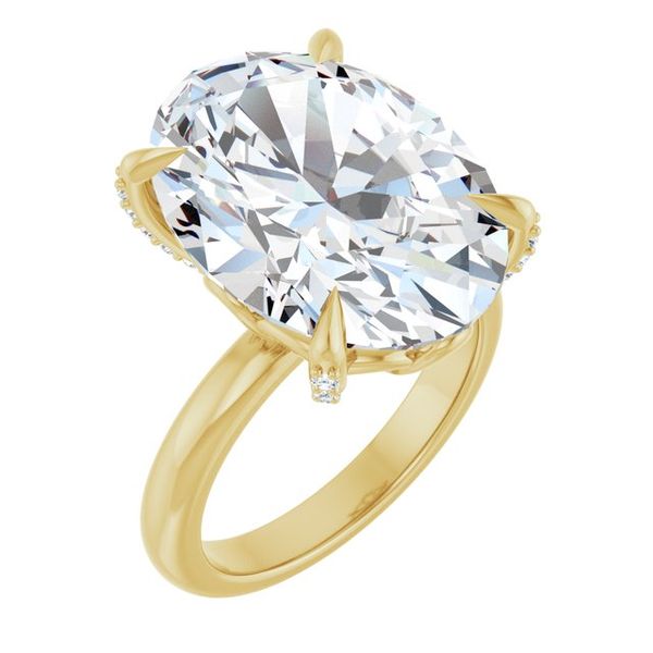 Claw-Prong Accented Engagement Ring