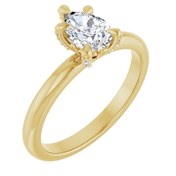 Claw-Prong Accented Engagement Ring