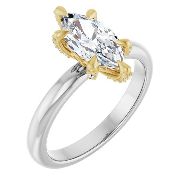 Claw-Prong Accented Engagement Ring