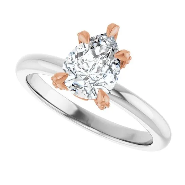 Claw-Prong Accented Engagement Ring Image 5 Hudson Valley Goldsmith New Paltz, NY