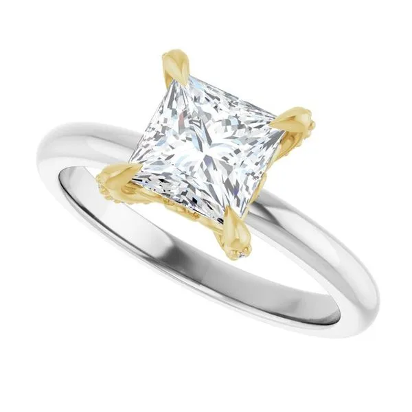 Claw-Prong Accented Engagement Ring Image 5 J. West Jewelers Round Rock, TX