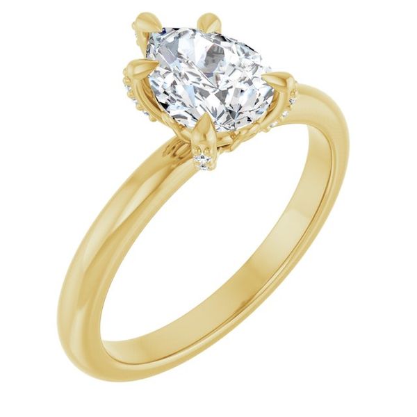 Claw-Prong Accented Engagement Ring