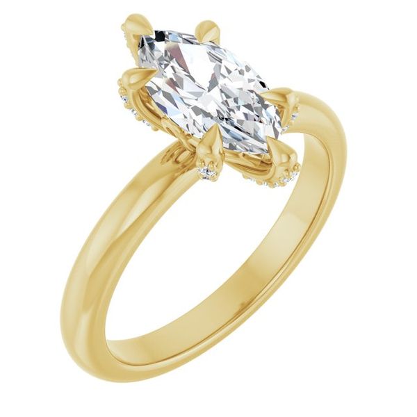 Claw-Prong Accented Engagement Ring