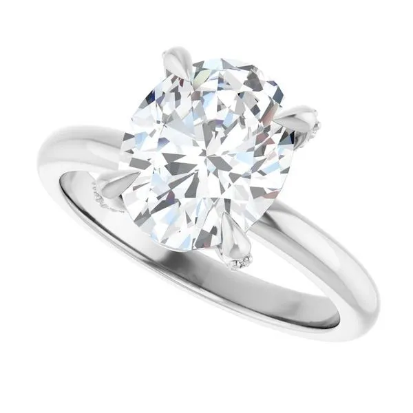 Claw-Prong Accented Engagement Ring Image 5 Hudson Valley Goldsmith New Paltz, NY