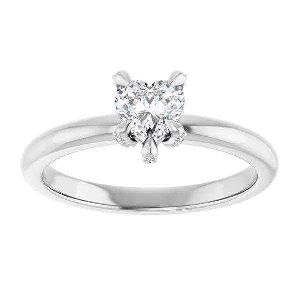 Claw-Prong Accented Engagement Ring Image 3 The Jewelry Source El Segundo, CA