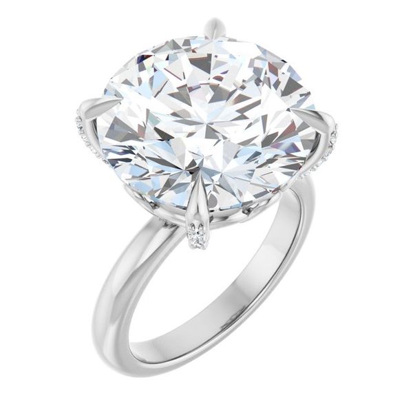 Claw-Prong Accented Engagement Ring