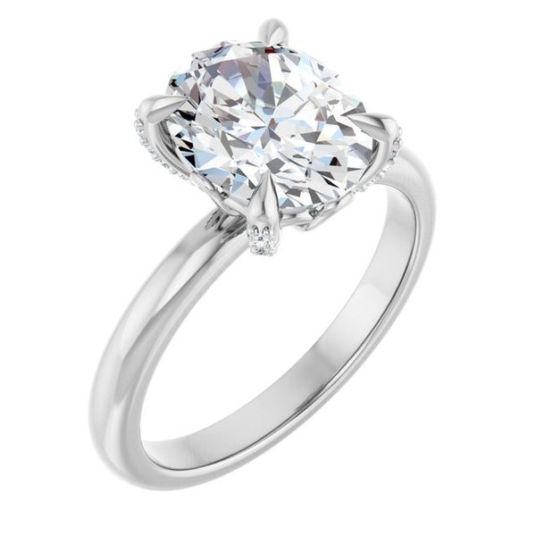 Claw-Prong Accented Engagement Ring