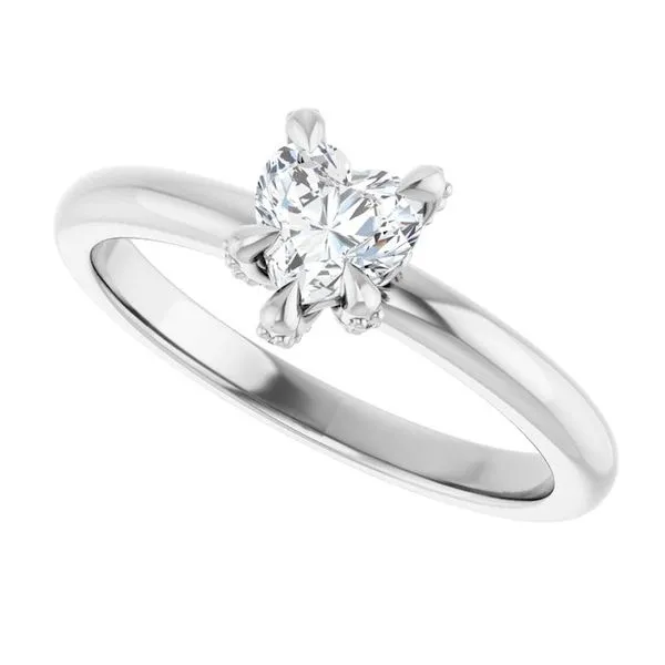 Claw-Prong Accented Engagement Ring Image 5 The Jewelry Source El Segundo, CA