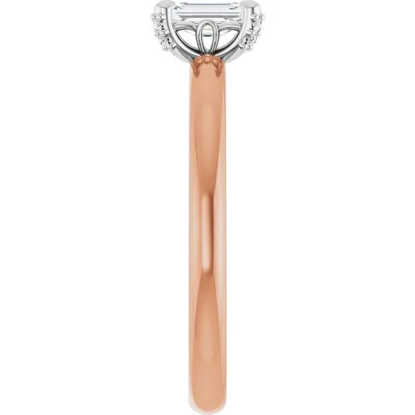 Claw-Prong Accented Engagement Ring Image 4 Hudson Valley Goldsmith New Paltz, NY