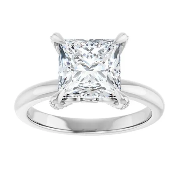 Claw-Prong Accented Engagement Ring Image 3 Northwood Jewelers Northwood, OH