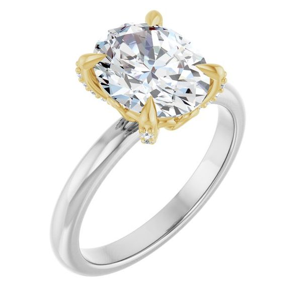 Claw-Prong Accented Engagement Ring