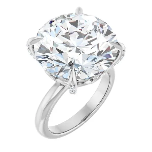 Claw-Prong Accented Engagement Ring