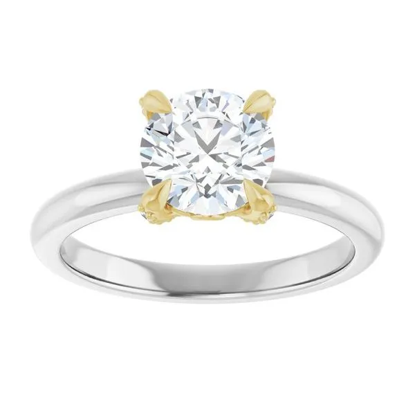 Claw-Prong Accented Engagement Ring Image 3 Hudson Valley Goldsmith New Paltz, NY