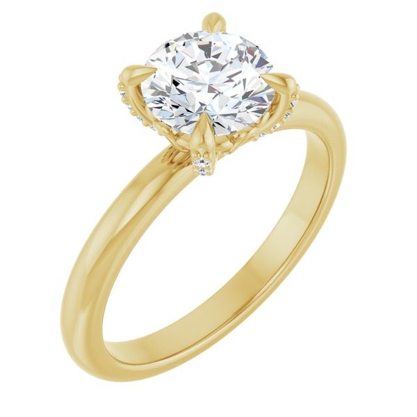 Claw-Prong Accented Engagement Ring