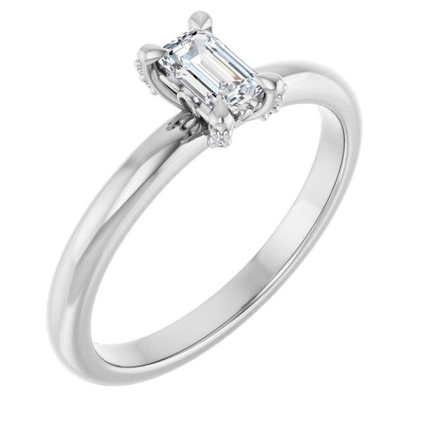 Claw-Prong Accented Engagement Ring