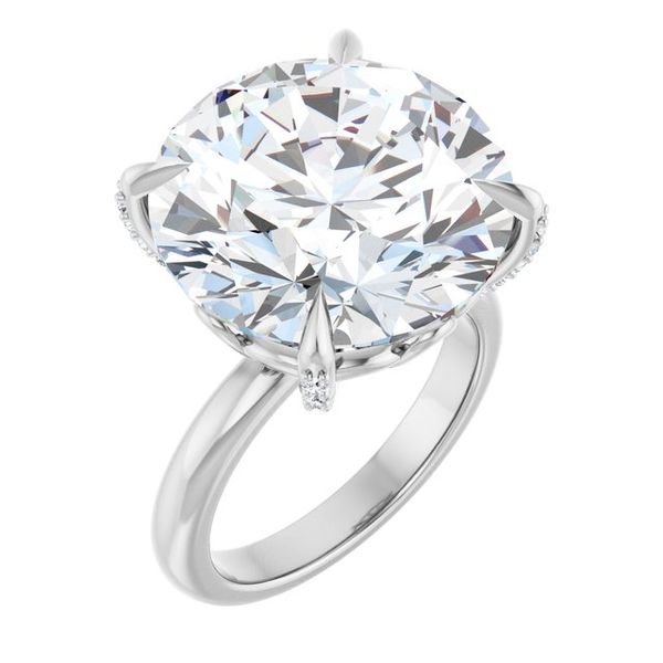 Claw-Prong Accented Engagement Ring