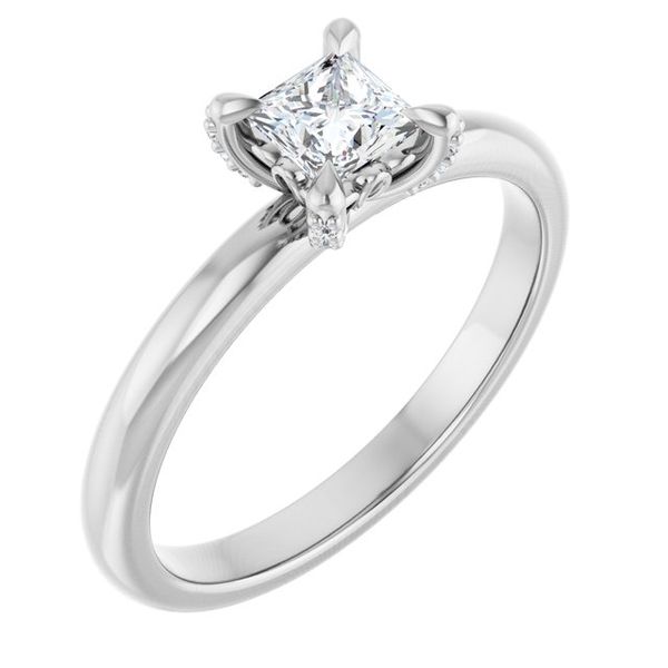 Claw-Prong Accented Engagement Ring
